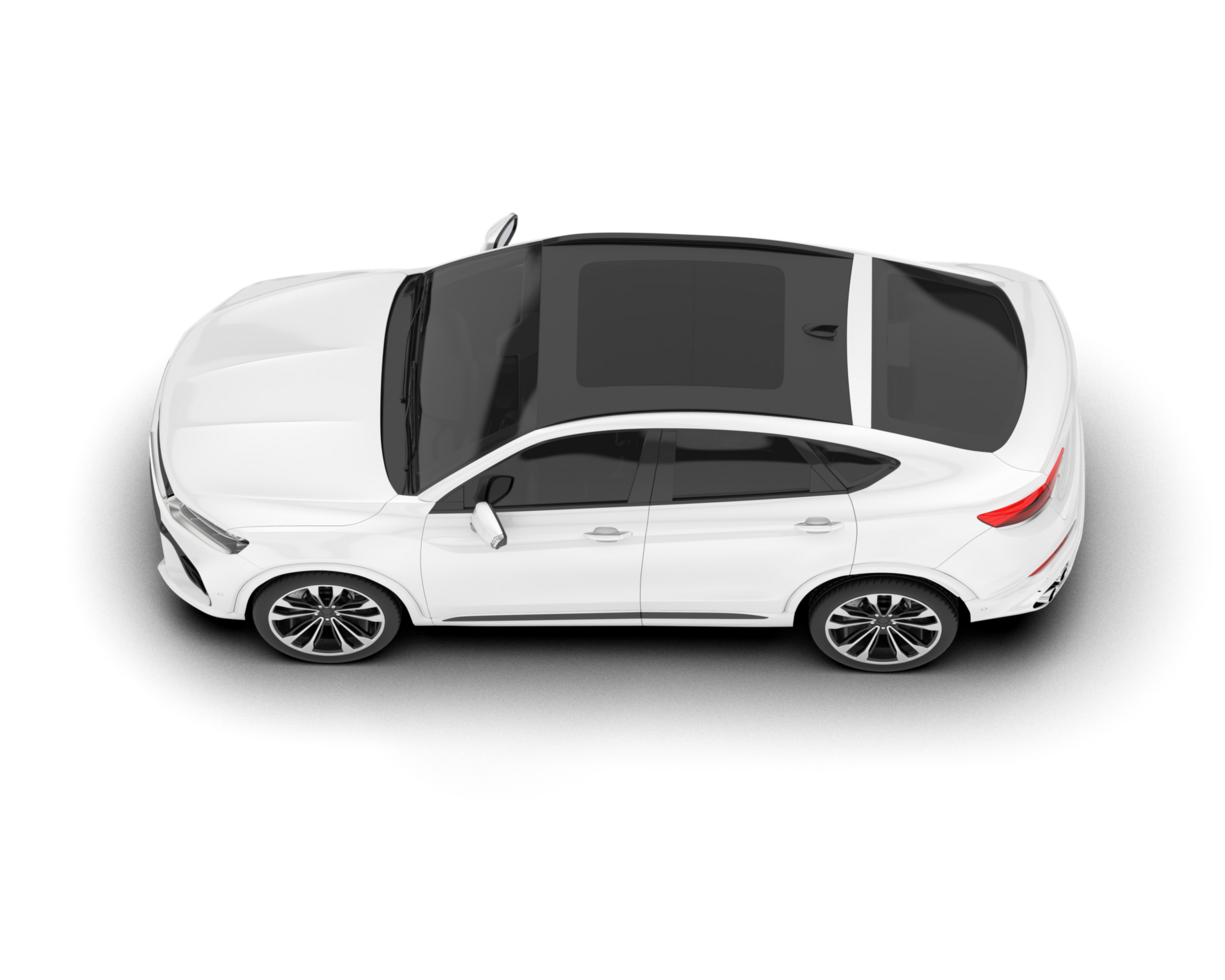 White SUV on transparent background. 3d rendering - illustration png