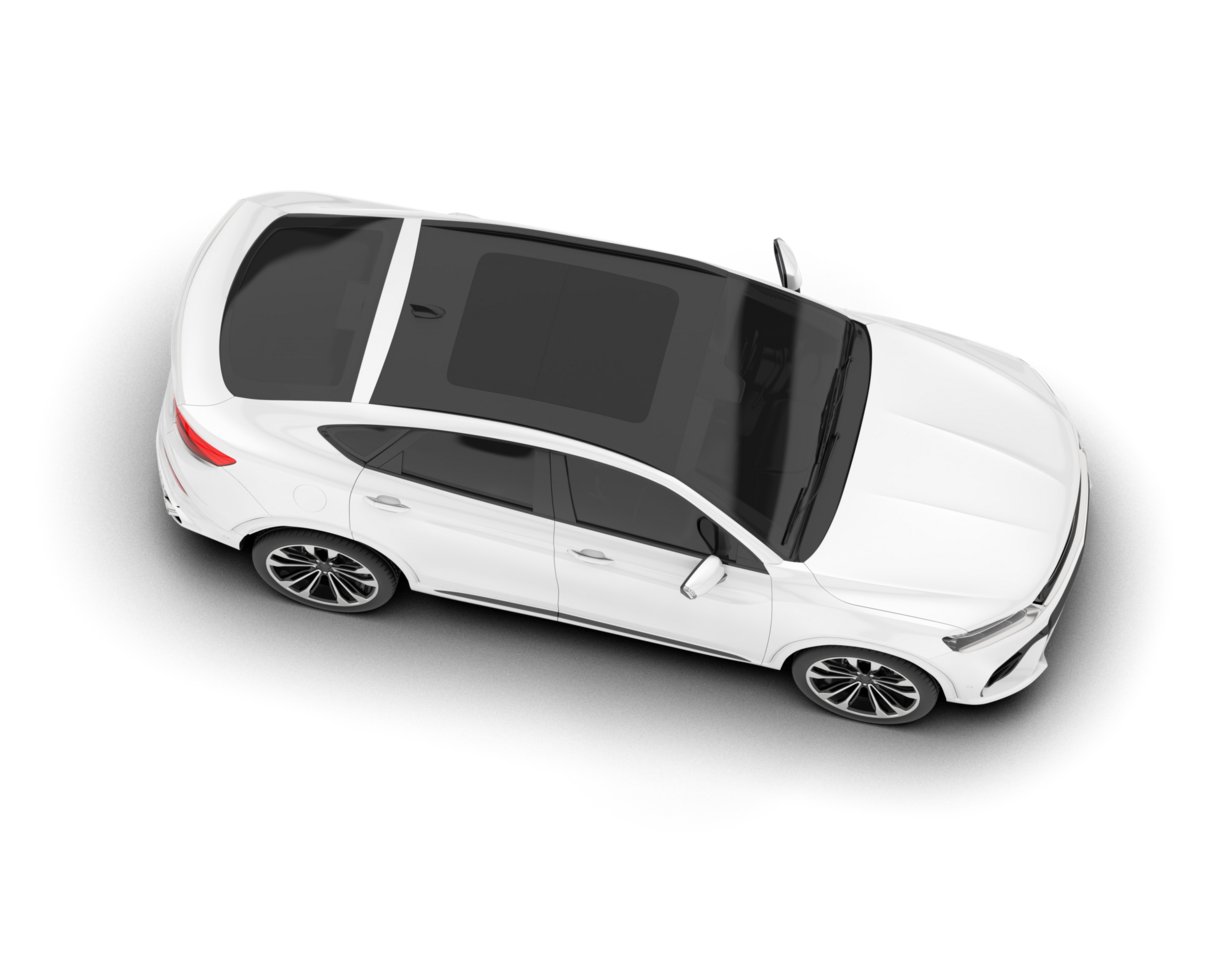 White SUV on transparent background. 3d rendering - illustration png