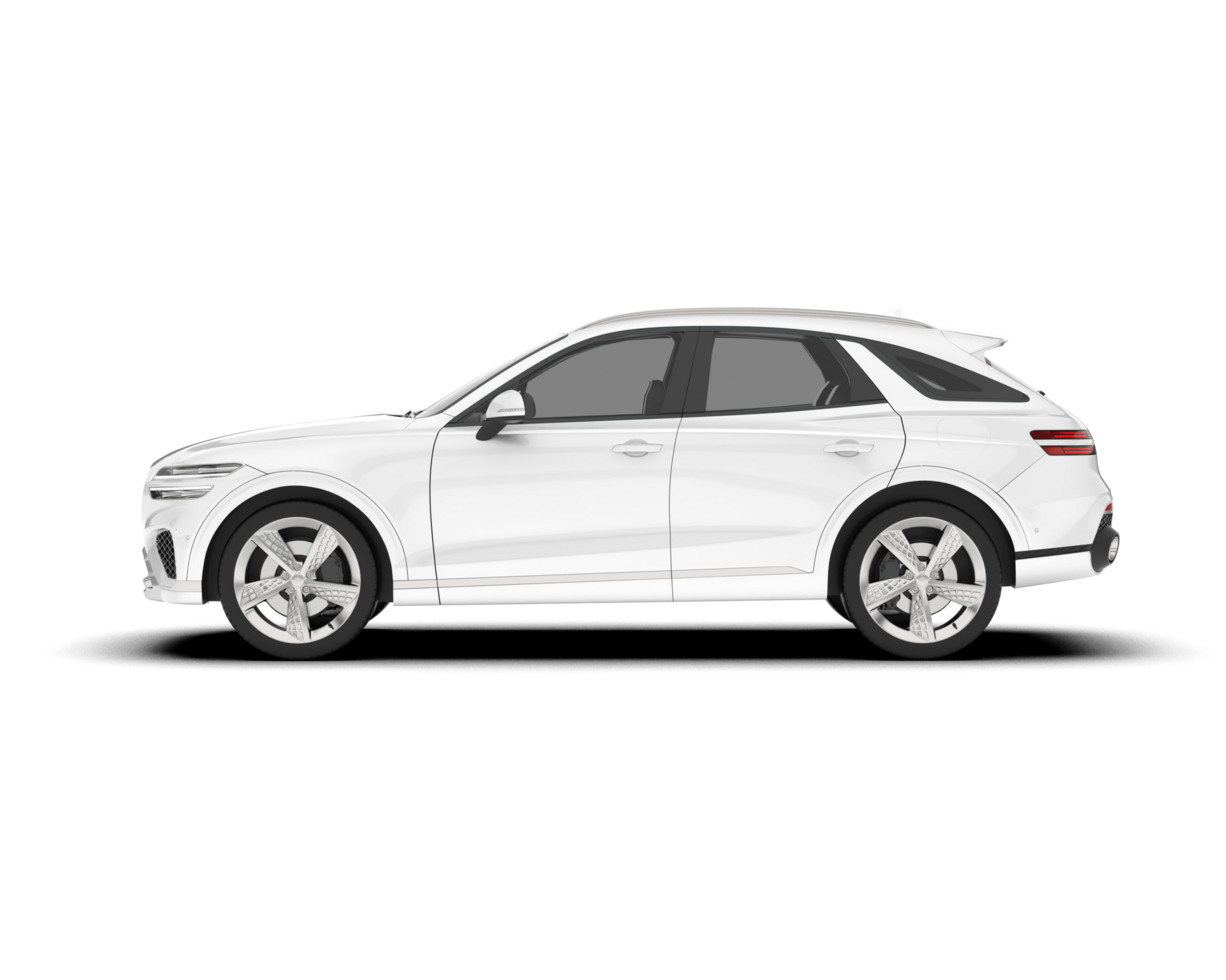 White SUV on transparent background. 3d rendering - illustration png