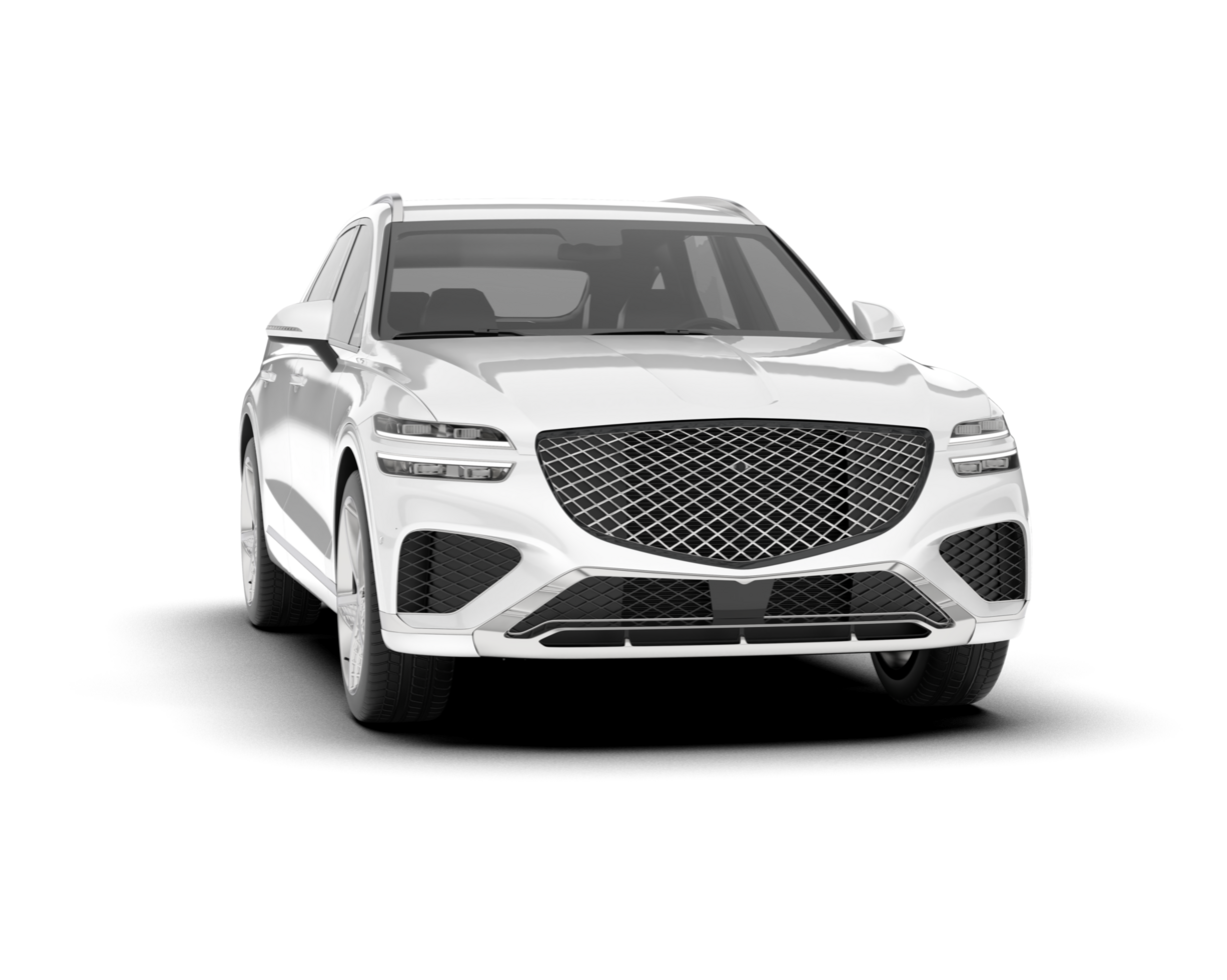 White SUV on transparent background. 3d rendering - illustration png