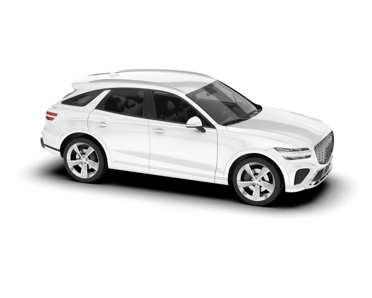 White SUV on transparent background. 3d rendering - illustration png