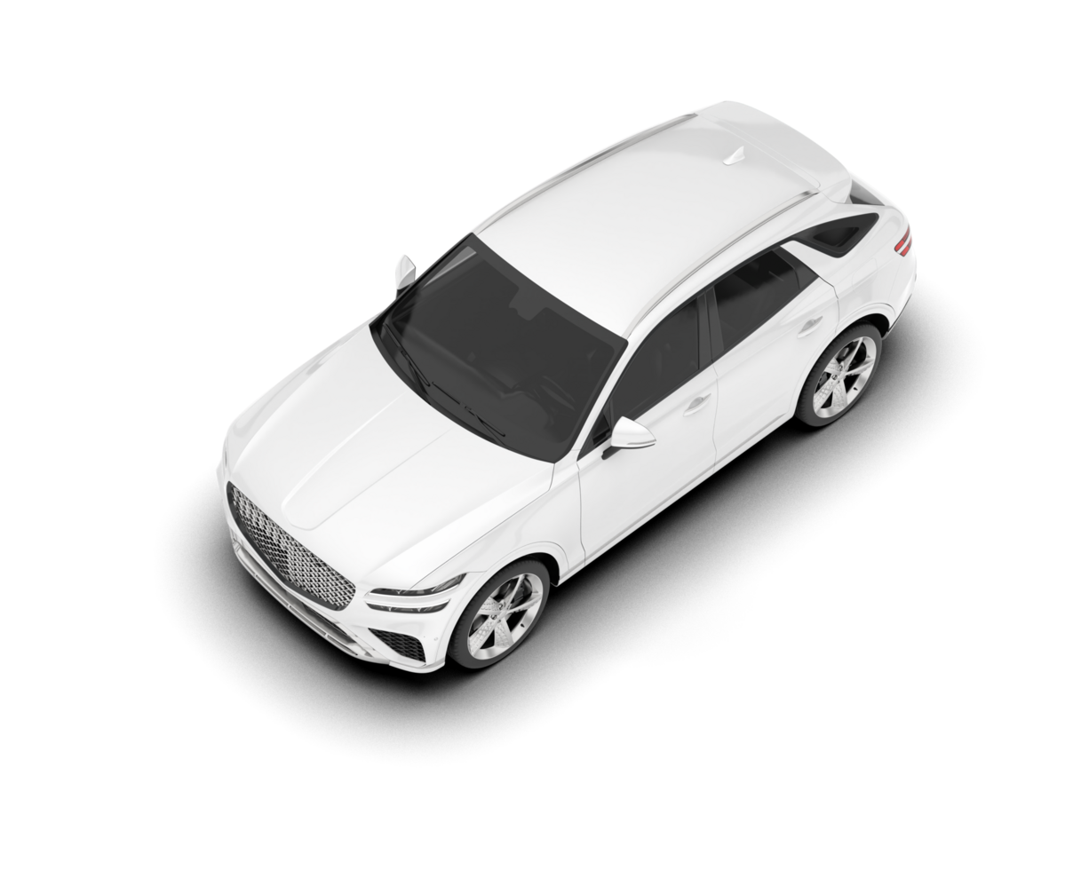 White SUV on transparent background. 3d rendering - illustration png