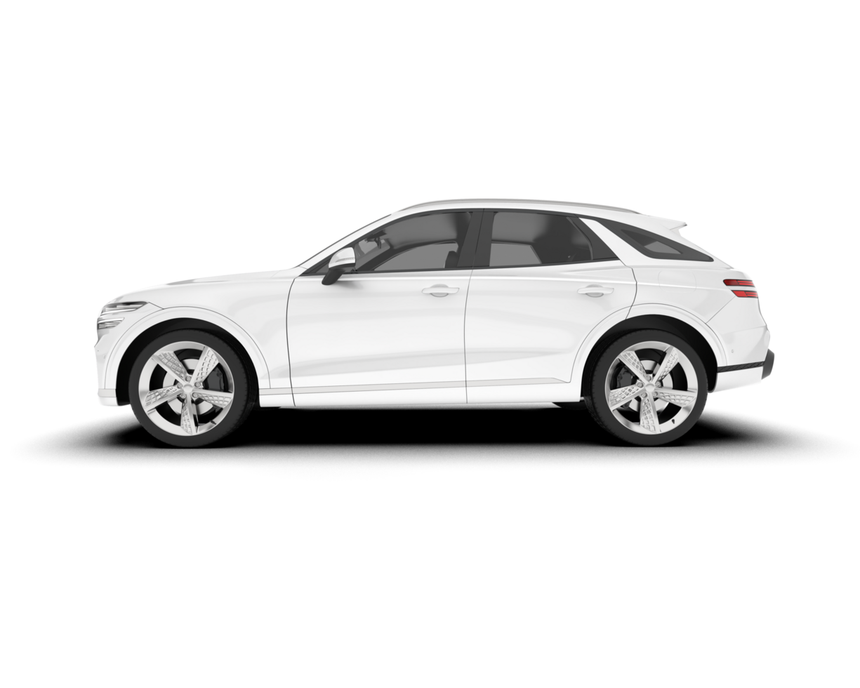 White SUV on transparent background. 3d rendering - illustration png