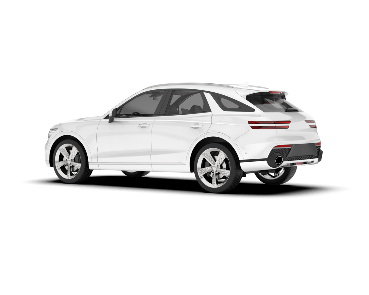 White SUV on transparent background. 3d rendering - illustration png