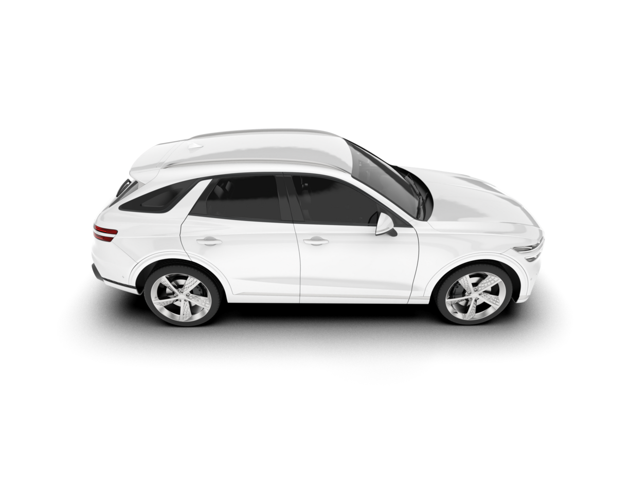 White SUV on transparent background. 3d rendering - illustration png