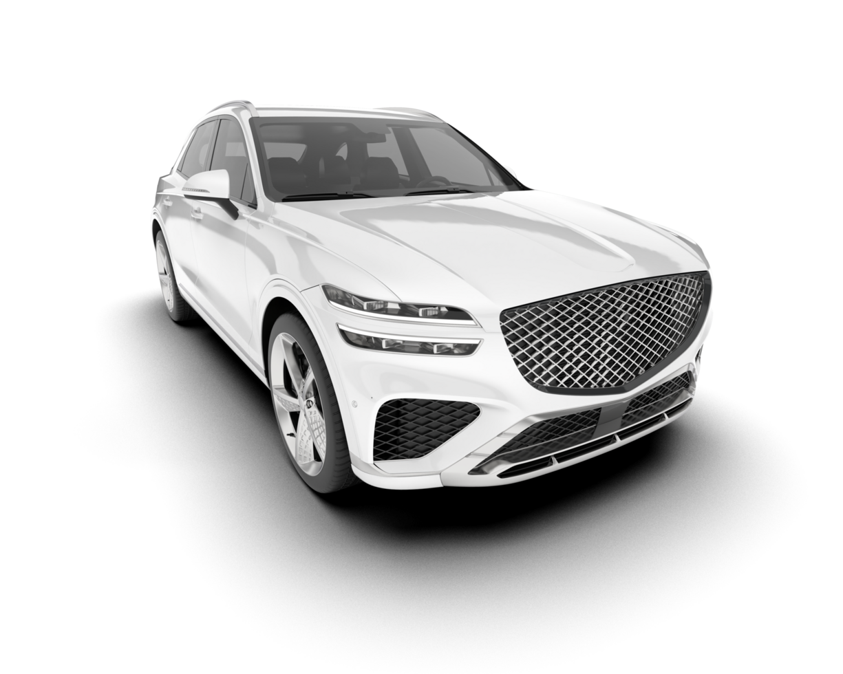 White SUV on transparent background. 3d rendering - illustration png