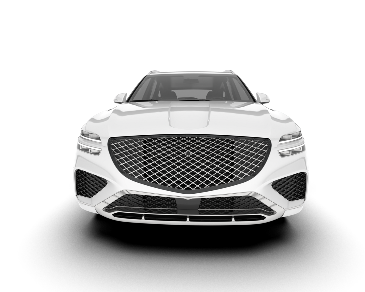 White SUV on transparent background. 3d rendering - illustration png