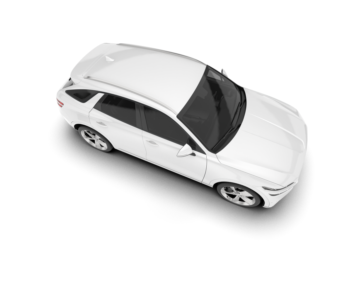 White SUV on transparent background. 3d rendering - illustration png