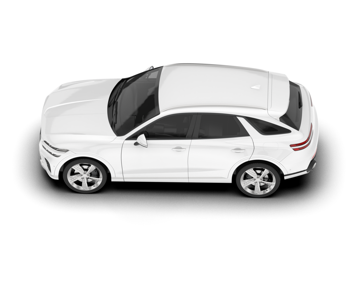 White SUV on transparent background. 3d rendering - illustration png