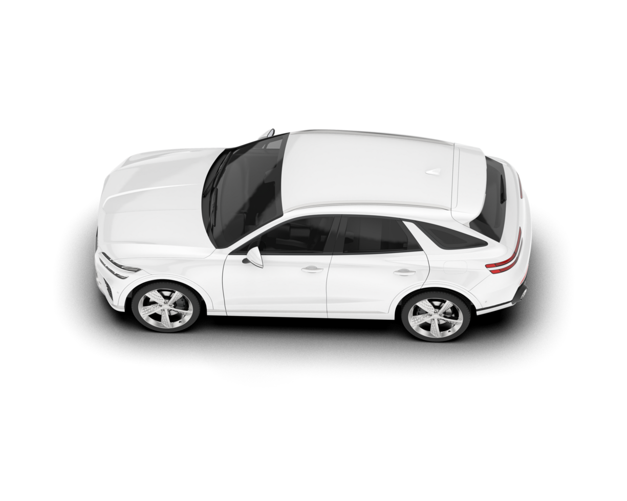 White SUV on transparent background. 3d rendering - illustration png