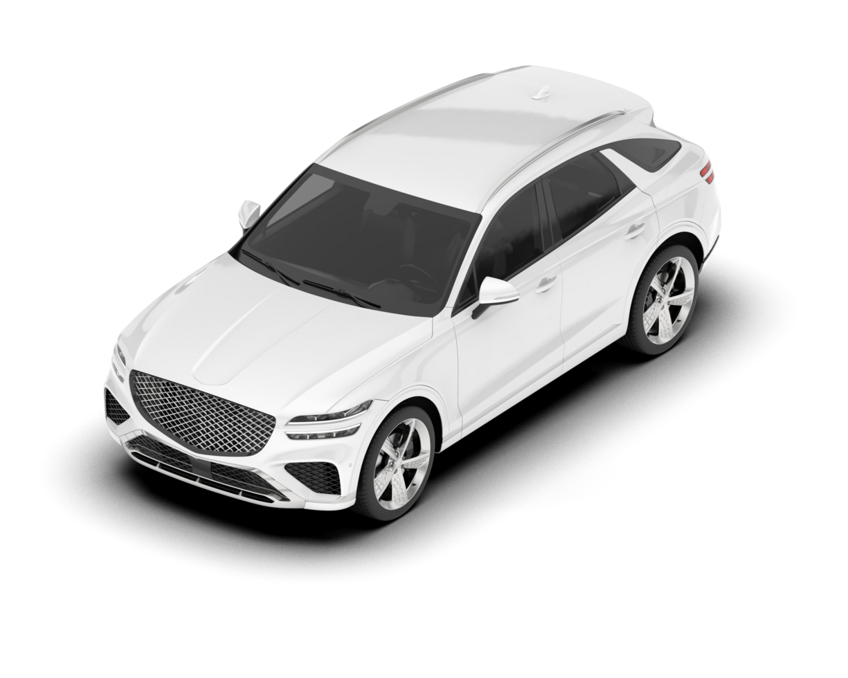 White SUV on transparent background. 3d rendering - illustration png