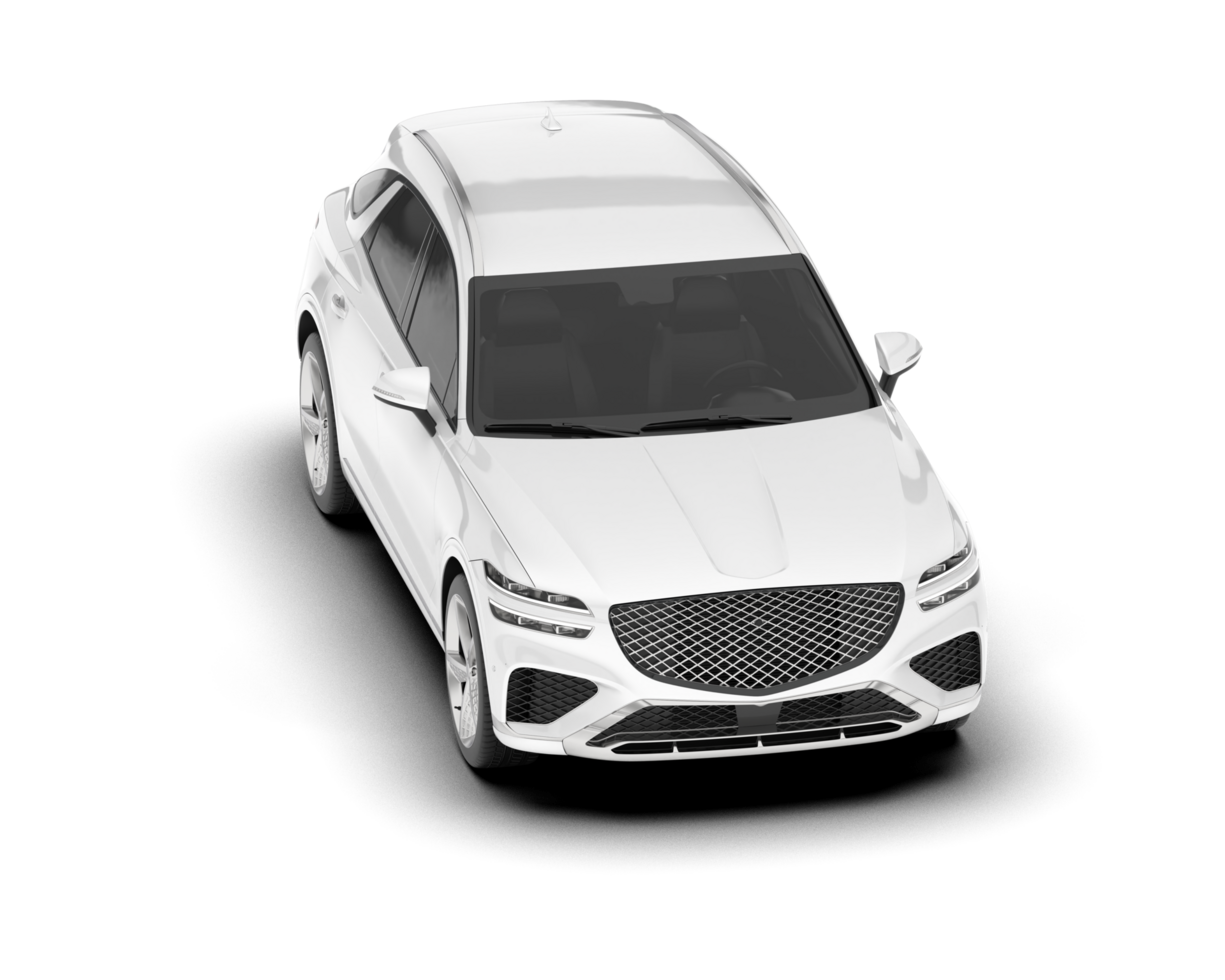 White SUV on transparent background. 3d rendering - illustration png