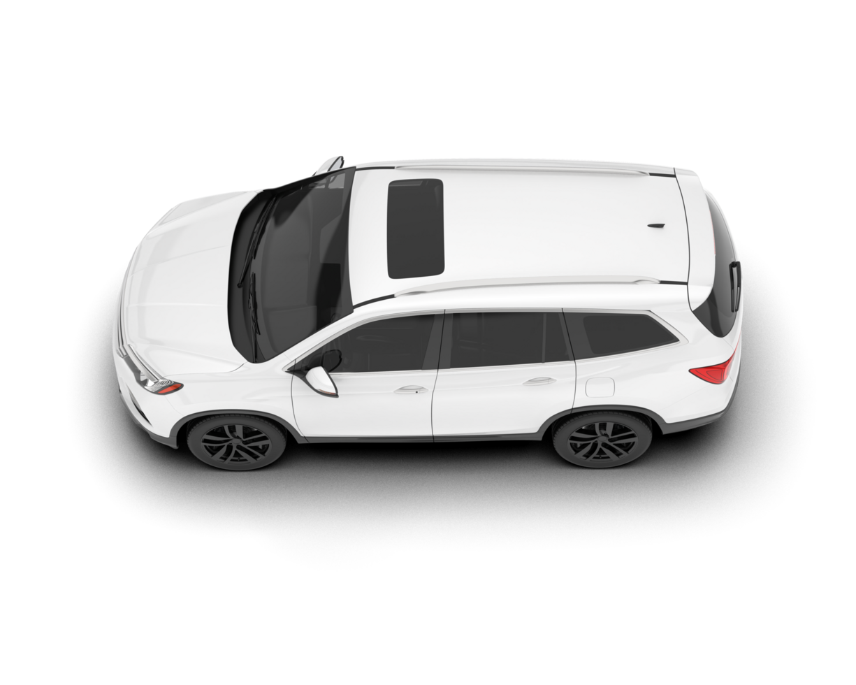 White SUV on transparent background. 3d rendering - illustration png