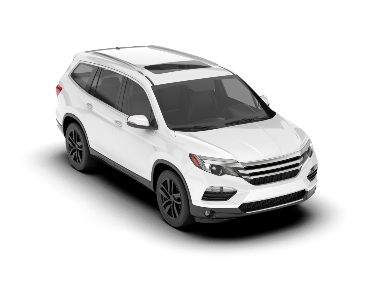White SUV on transparent background. 3d rendering - illustration png