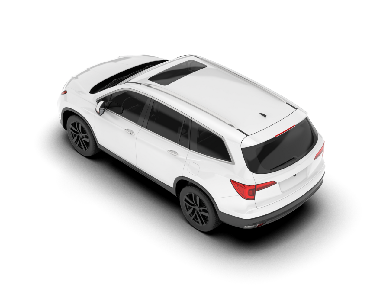White SUV on transparent background. 3d rendering - illustration png