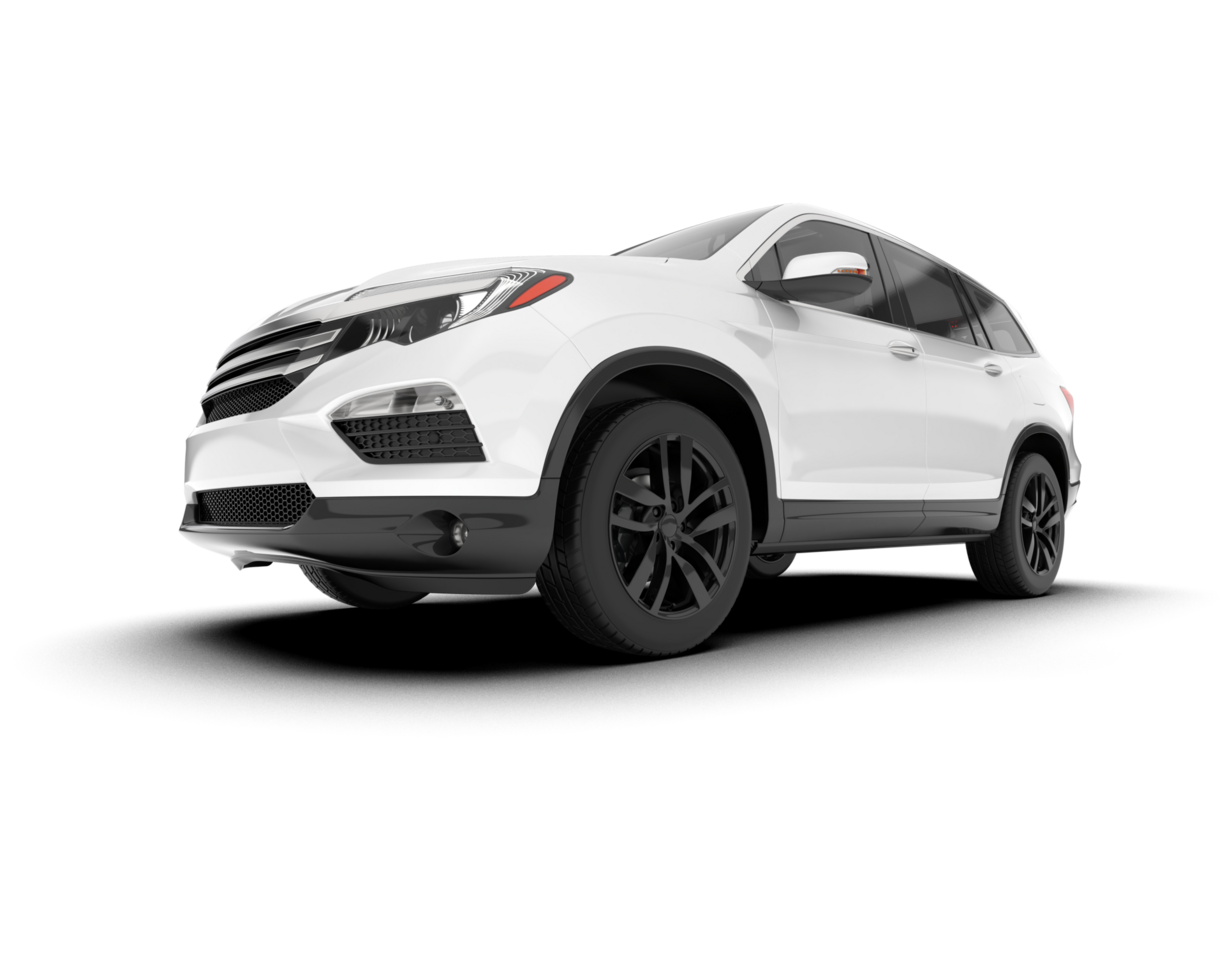 White SUV on transparent background. 3d rendering - illustration png