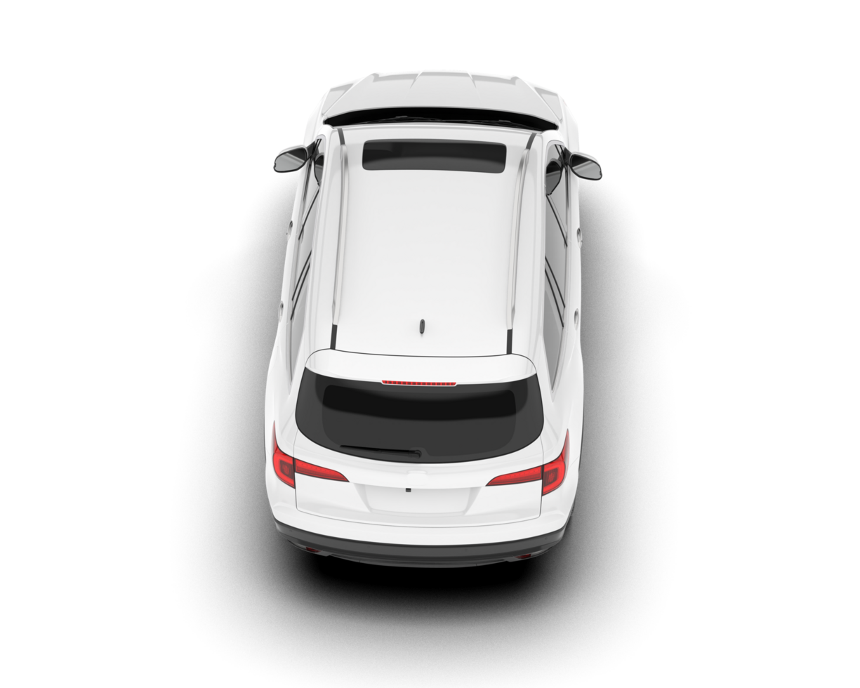 White SUV on transparent background. 3d rendering - illustration png