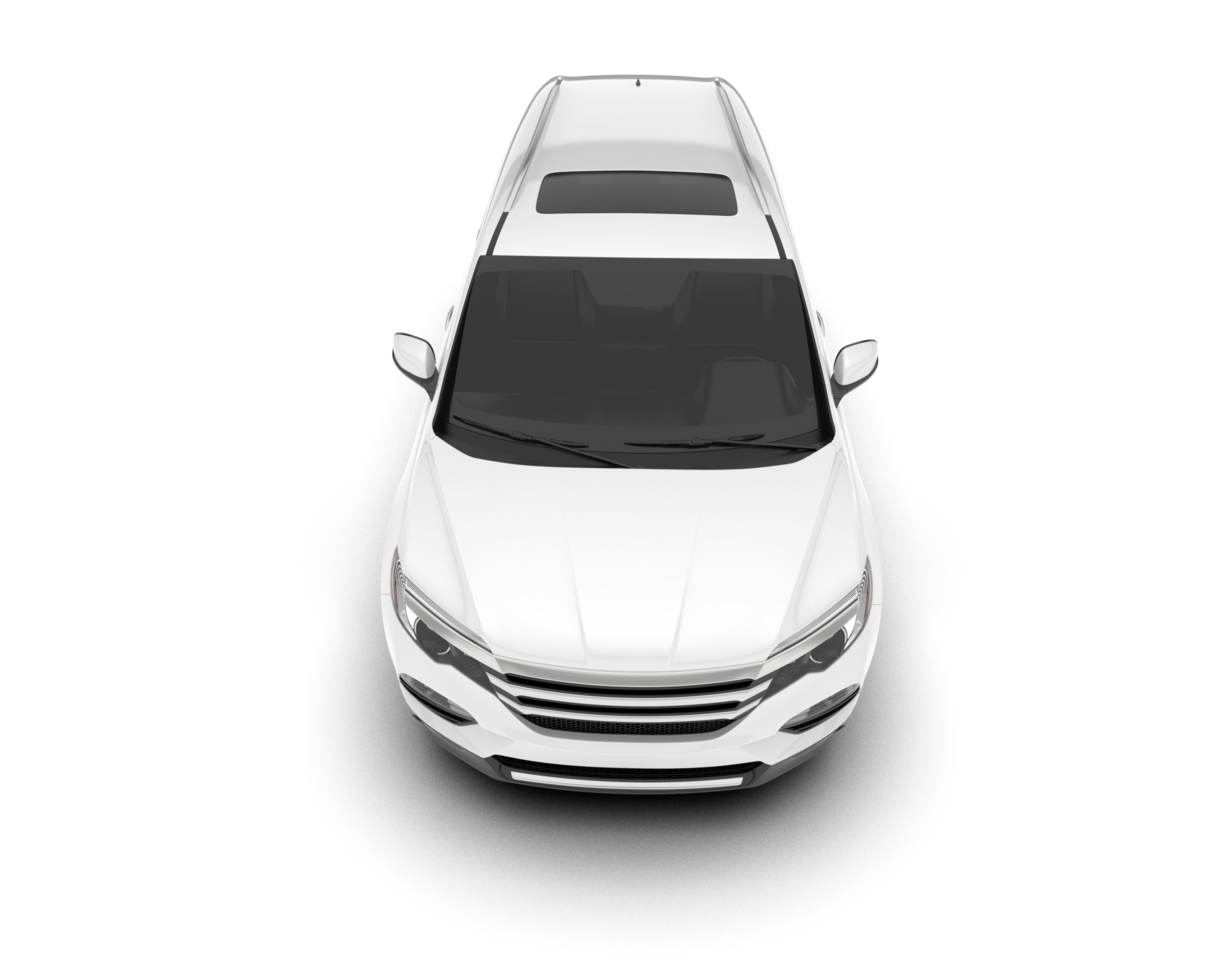 White SUV on transparent background. 3d rendering - illustration png