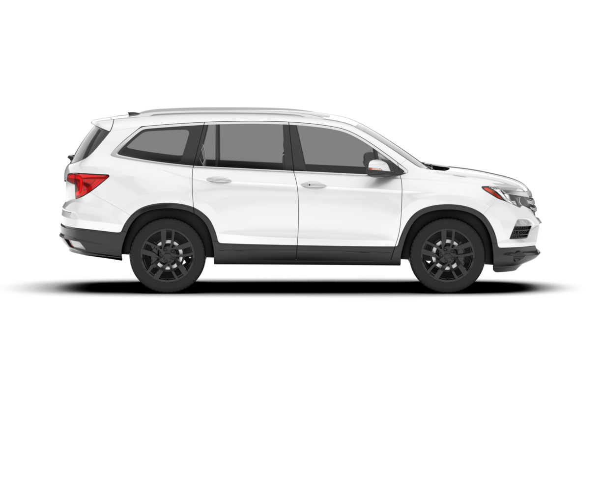 White SUV on transparent background. 3d rendering - illustration png