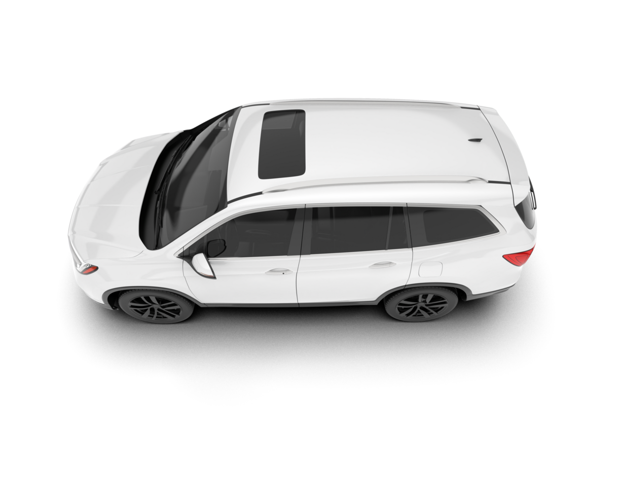 White SUV on transparent background. 3d rendering - illustration png