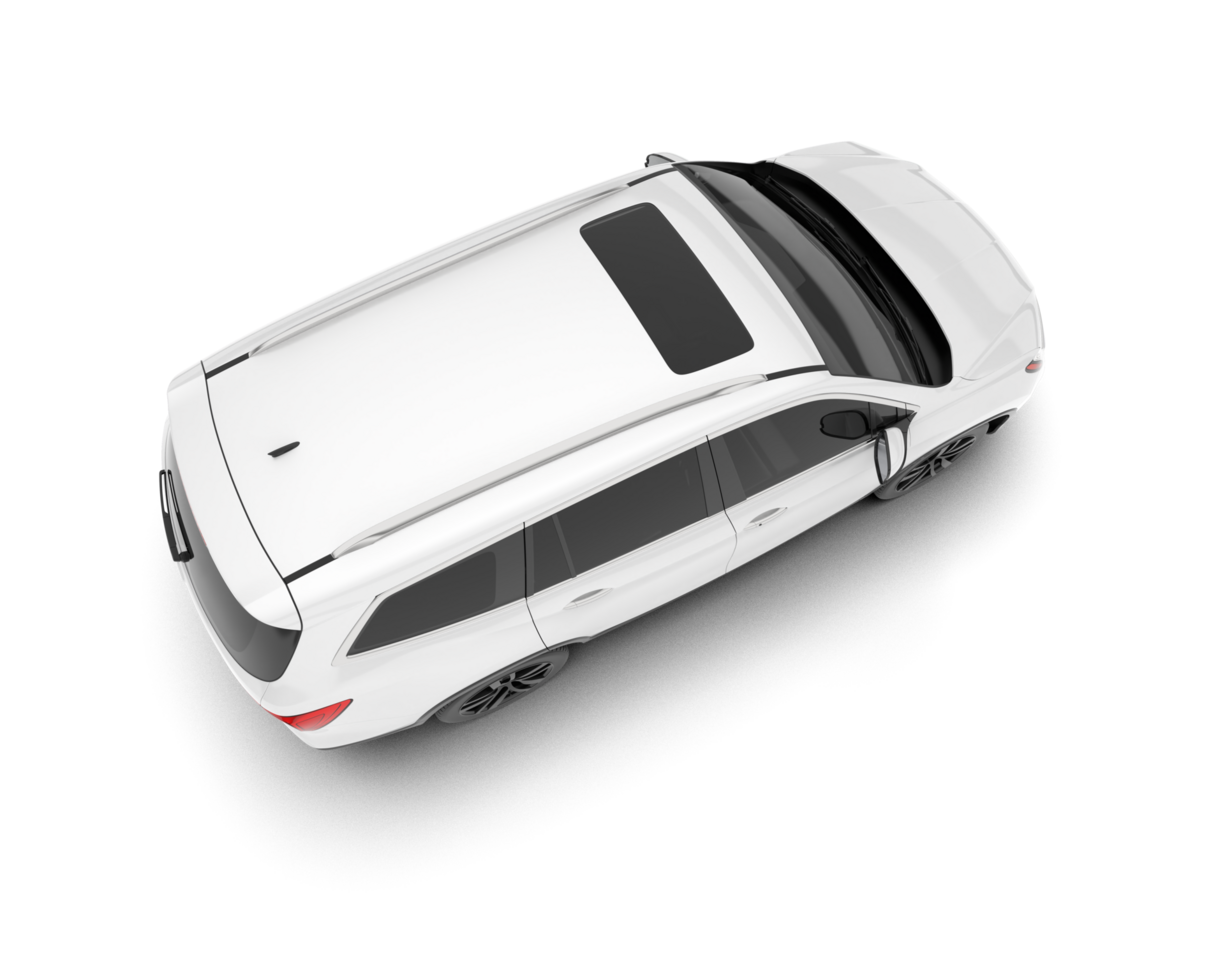 White SUV on transparent background. 3d rendering - illustration png