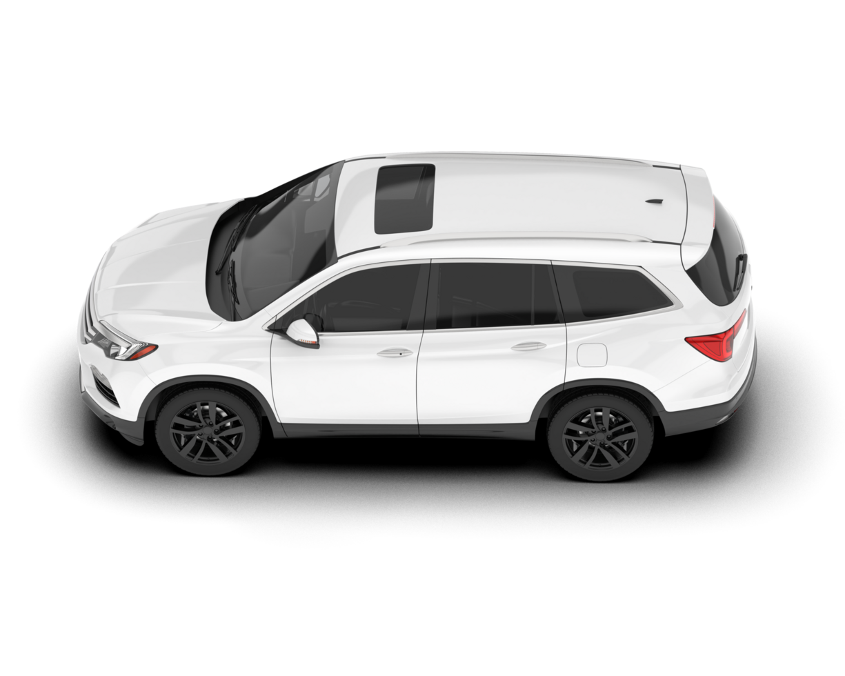 White SUV on transparent background. 3d rendering - illustration png