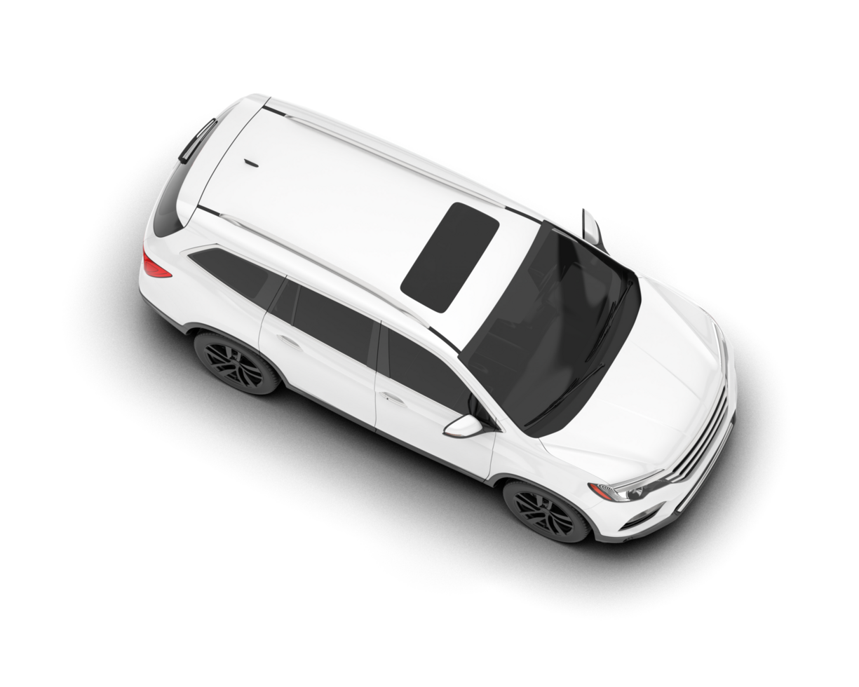 White SUV on transparent background. 3d rendering - illustration png