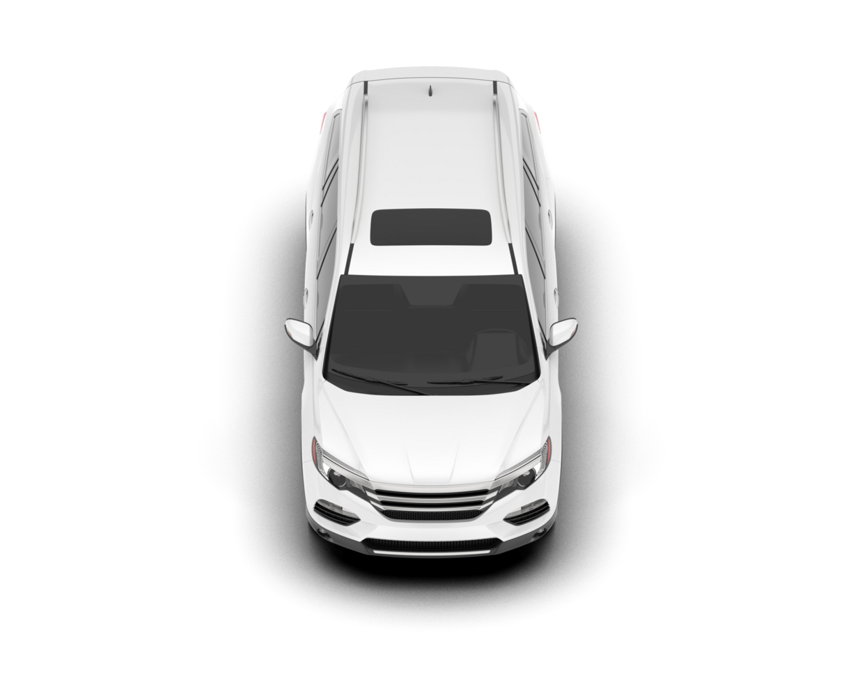 White SUV on transparent background. 3d rendering - illustration png