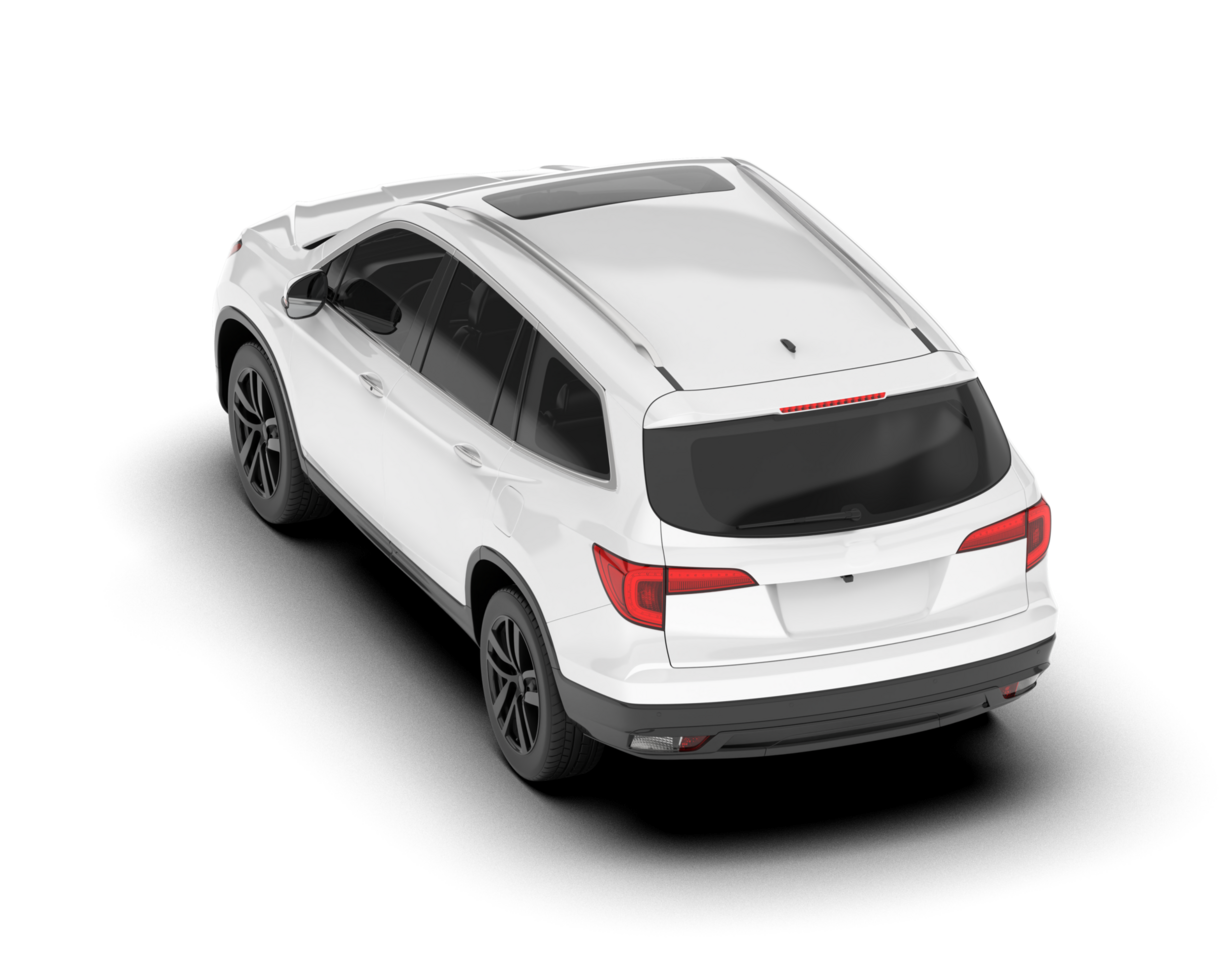 White SUV on transparent background. 3d rendering - illustration png