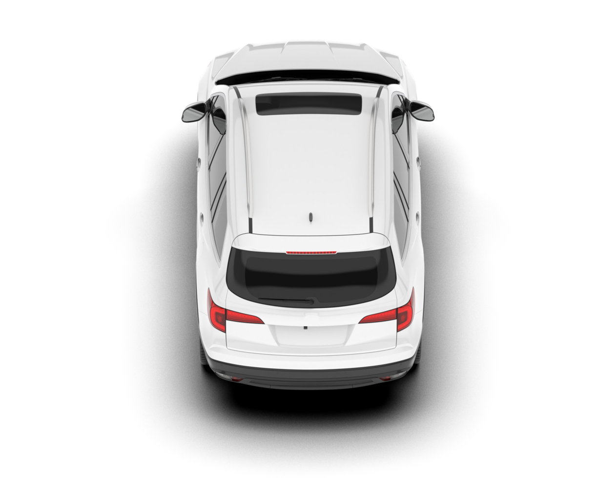 White SUV on transparent background. 3d rendering - illustration png