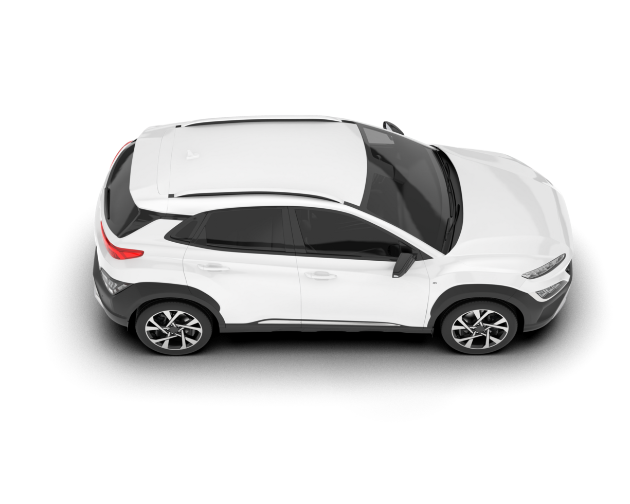 White SUV on transparent background. 3d rendering - illustration png