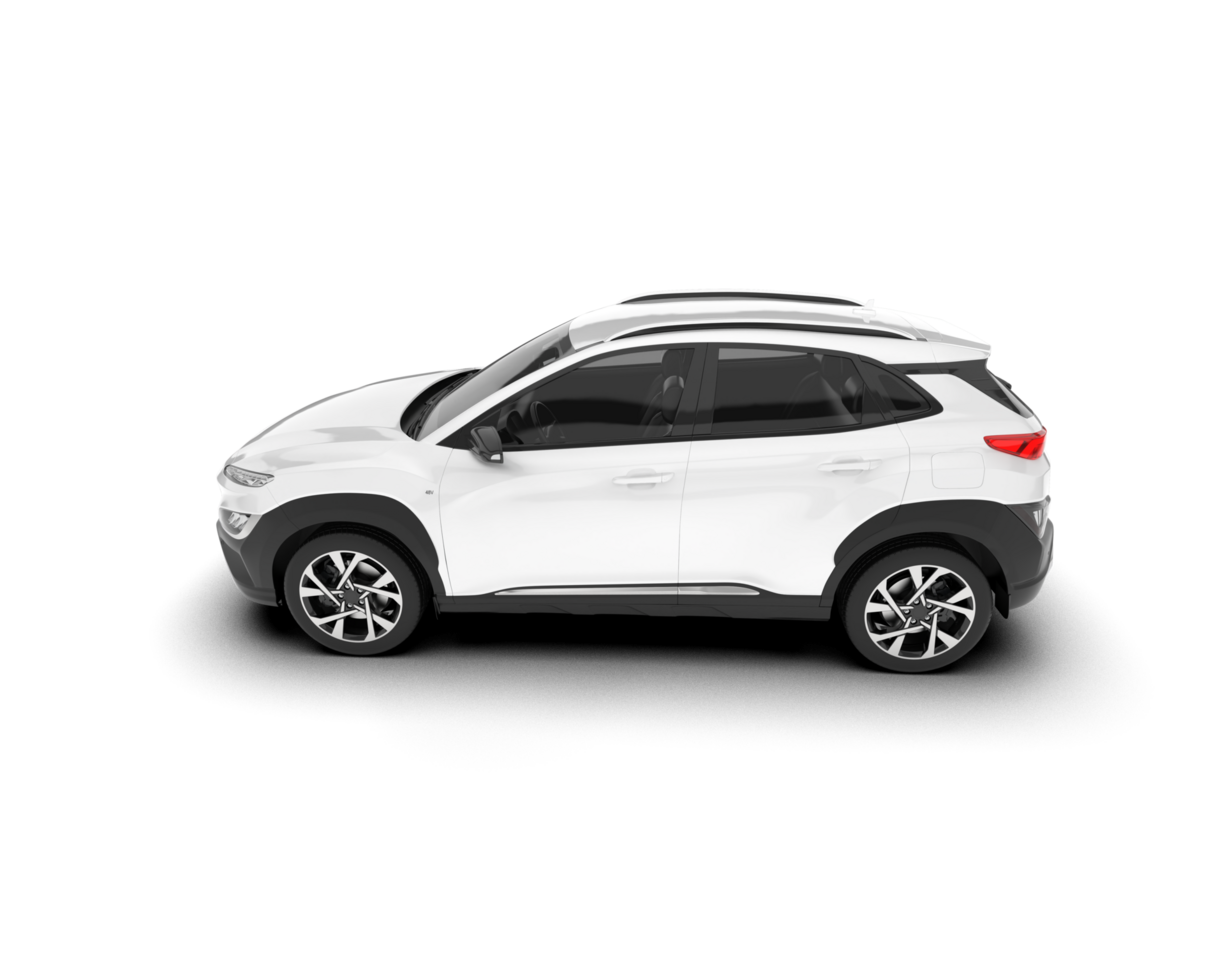 White SUV on transparent background. 3d rendering - illustration png