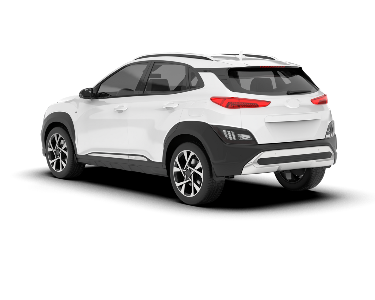 White SUV on transparent background. 3d rendering - illustration png