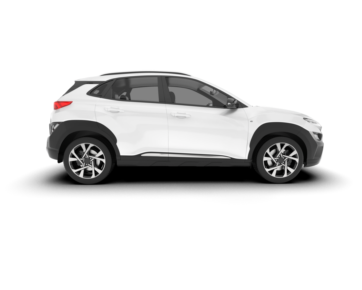 White SUV on transparent background. 3d rendering - illustration png