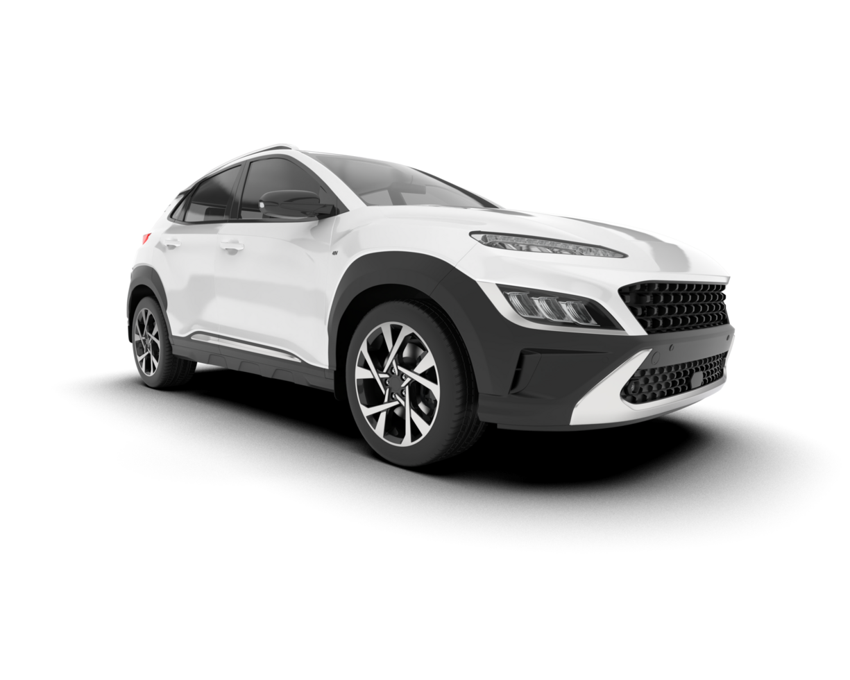 White SUV on transparent background. 3d rendering - illustration png