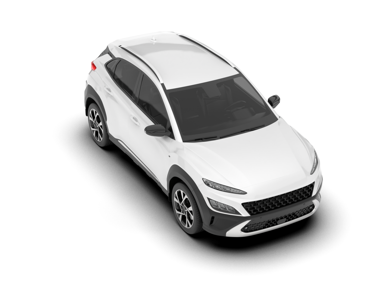 White SUV on transparent background. 3d rendering - illustration png