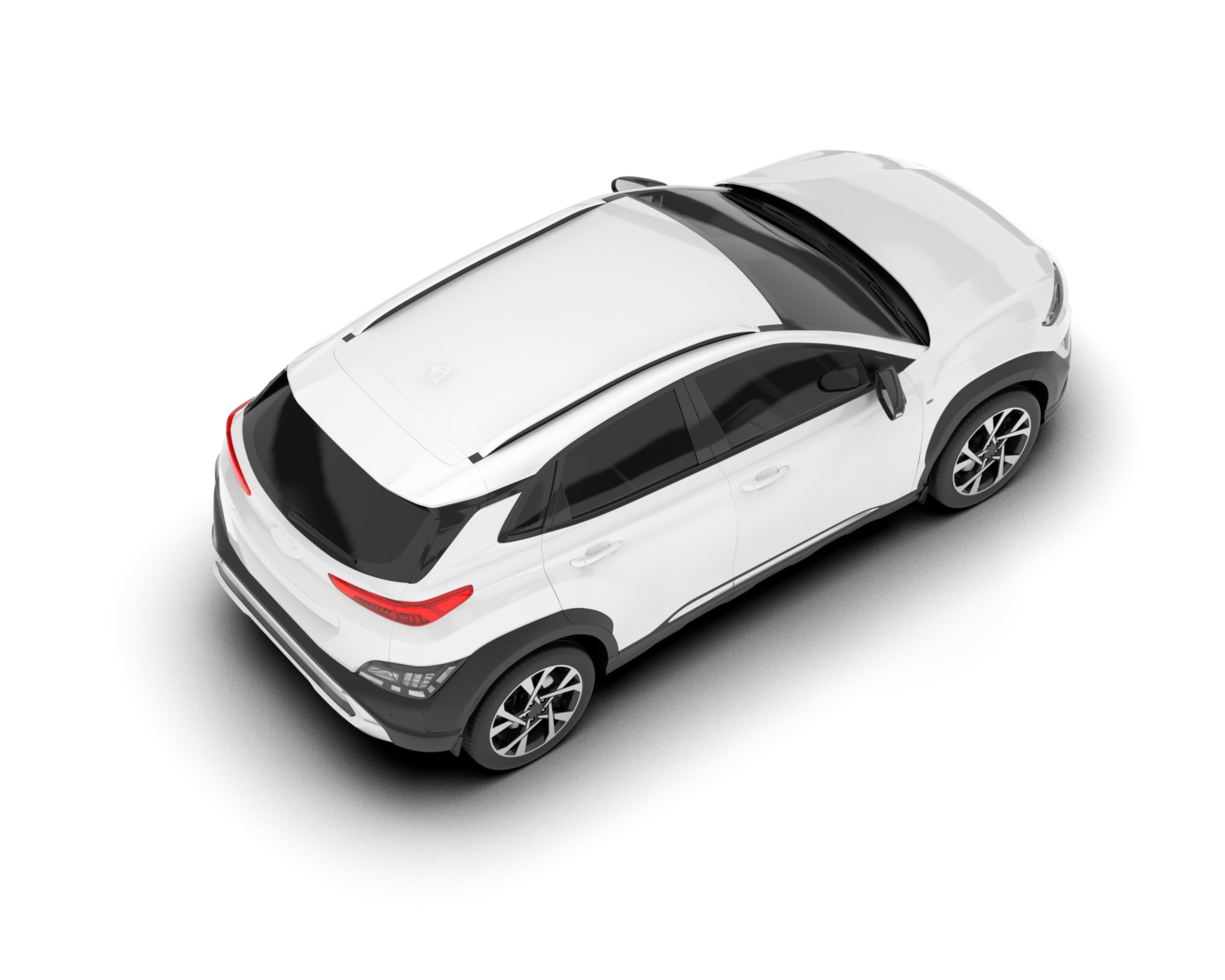 White SUV on transparent background. 3d rendering - illustration png