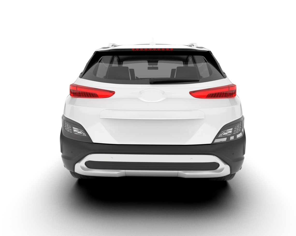 White SUV on transparent background. 3d rendering - illustration png
