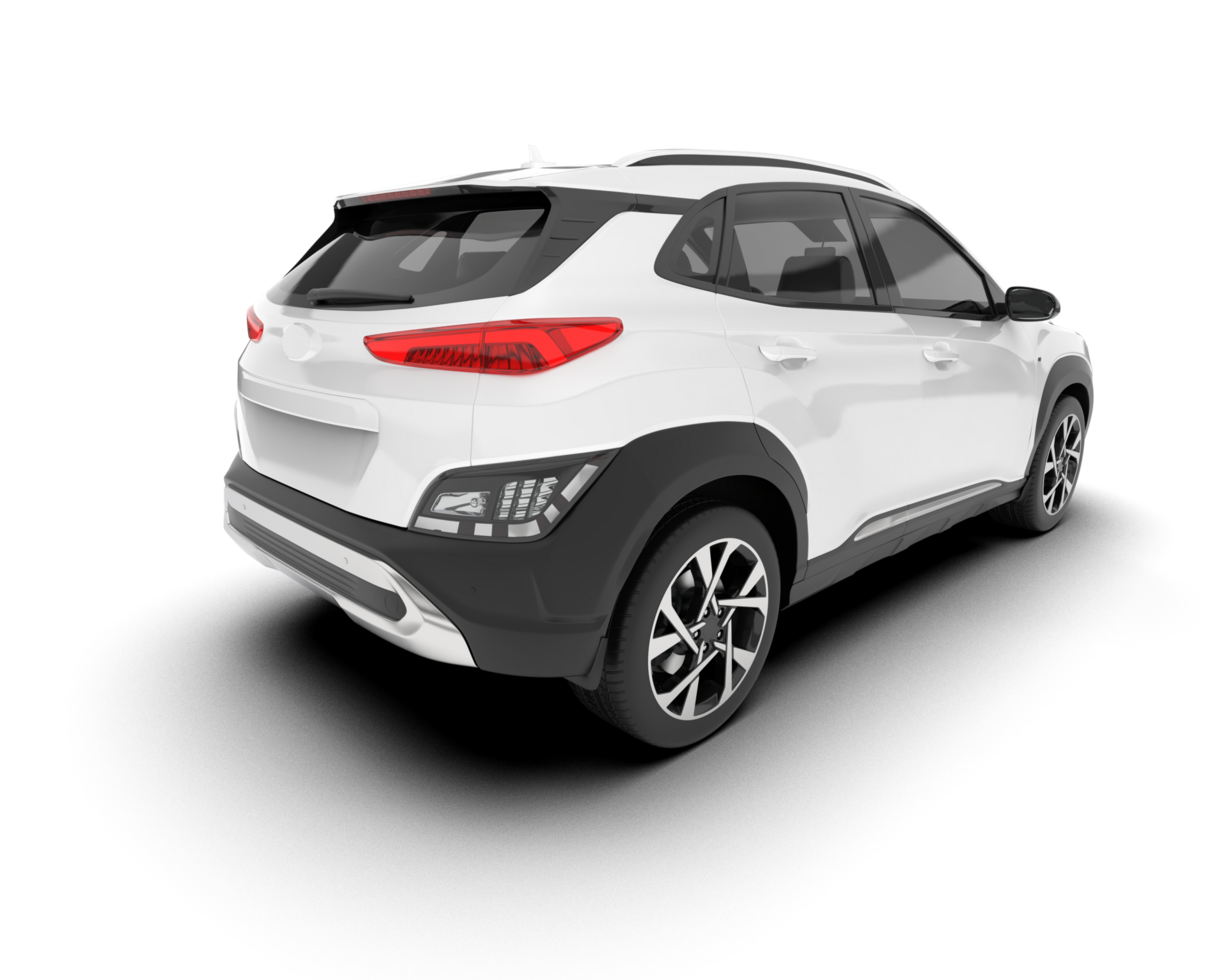White SUV on transparent background. 3d rendering - illustration png