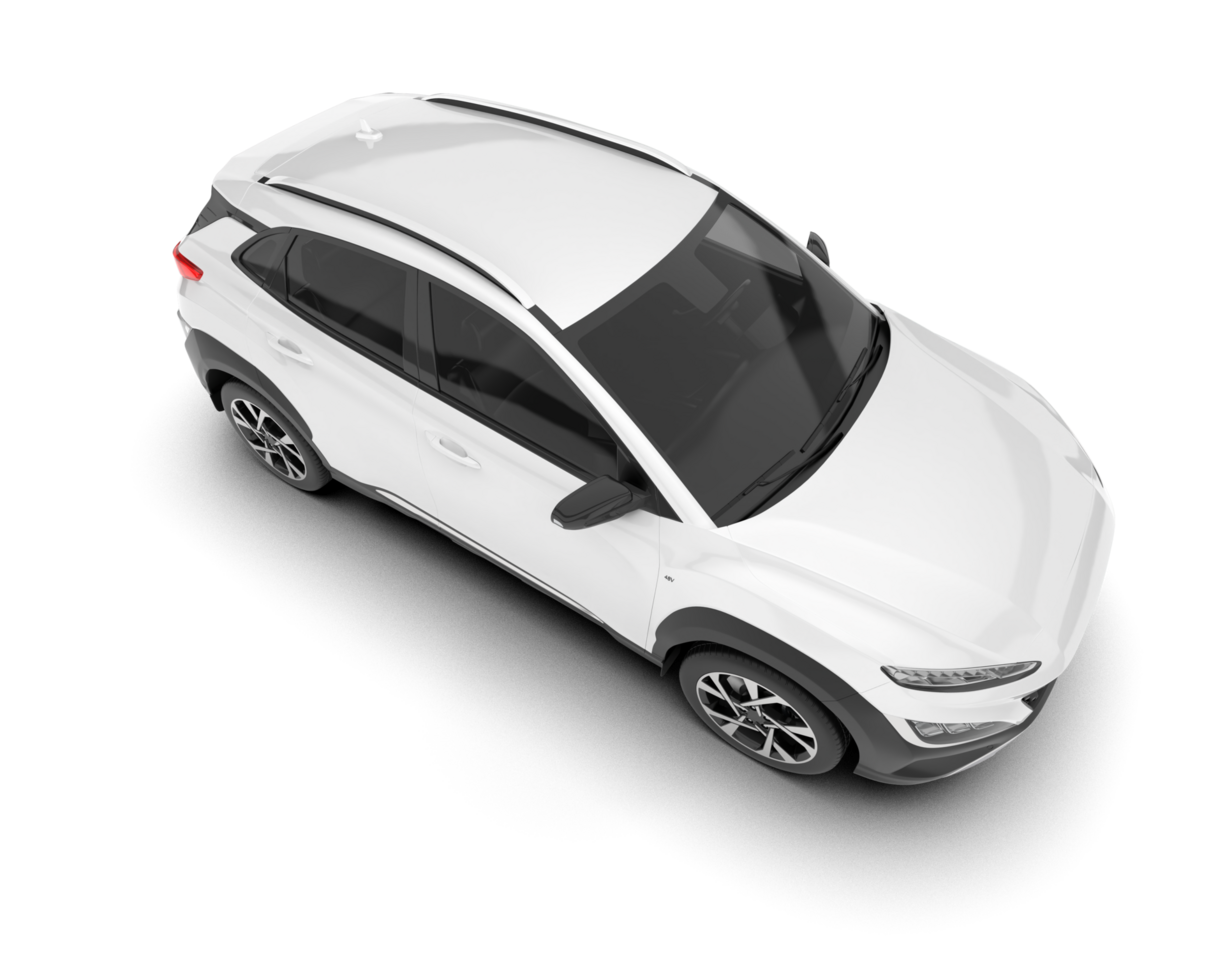 White SUV on transparent background. 3d rendering - illustration png