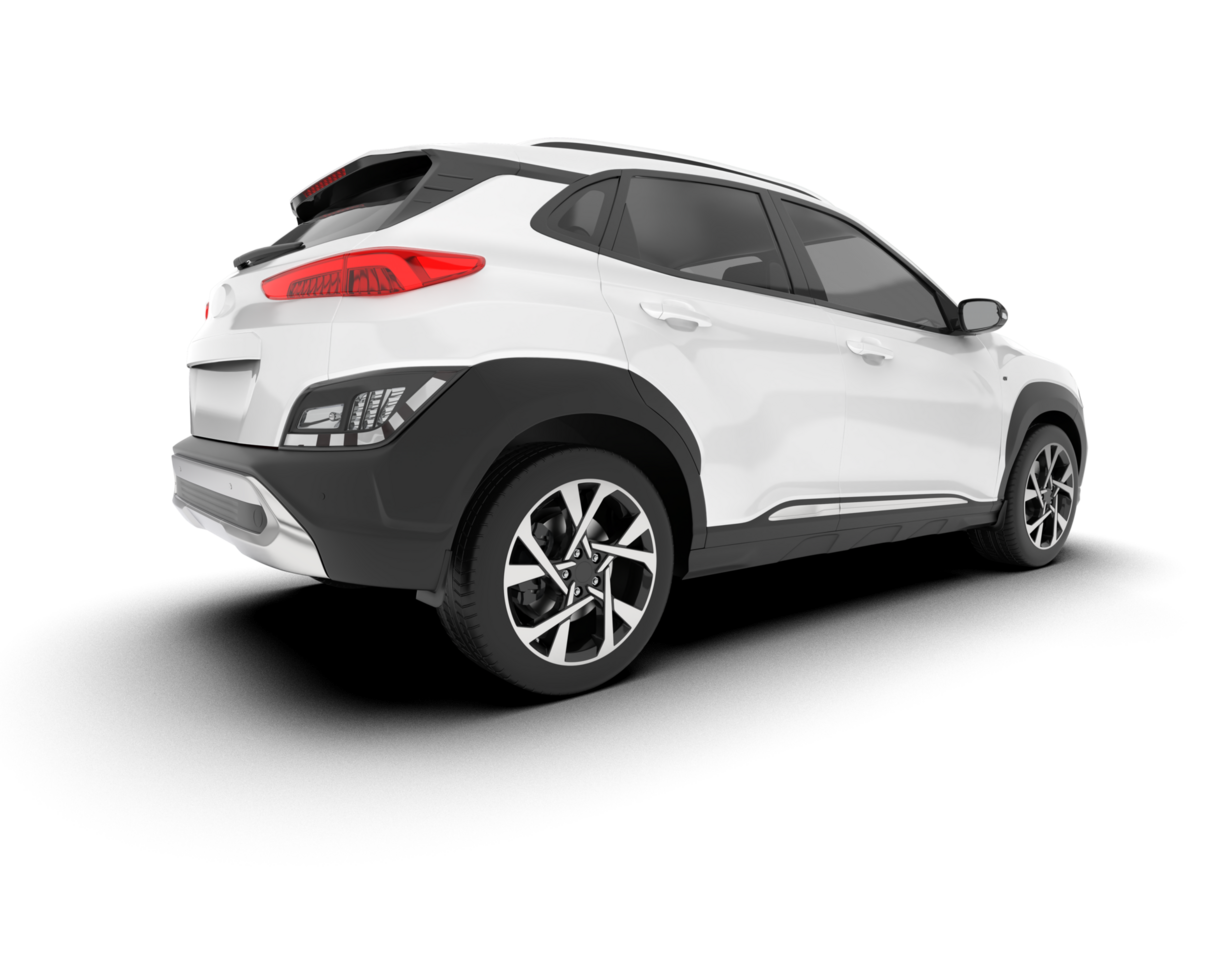 White SUV on transparent background. 3d rendering - illustration png