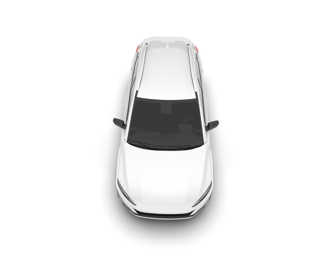 White SUV on transparent background. 3d rendering - illustration png