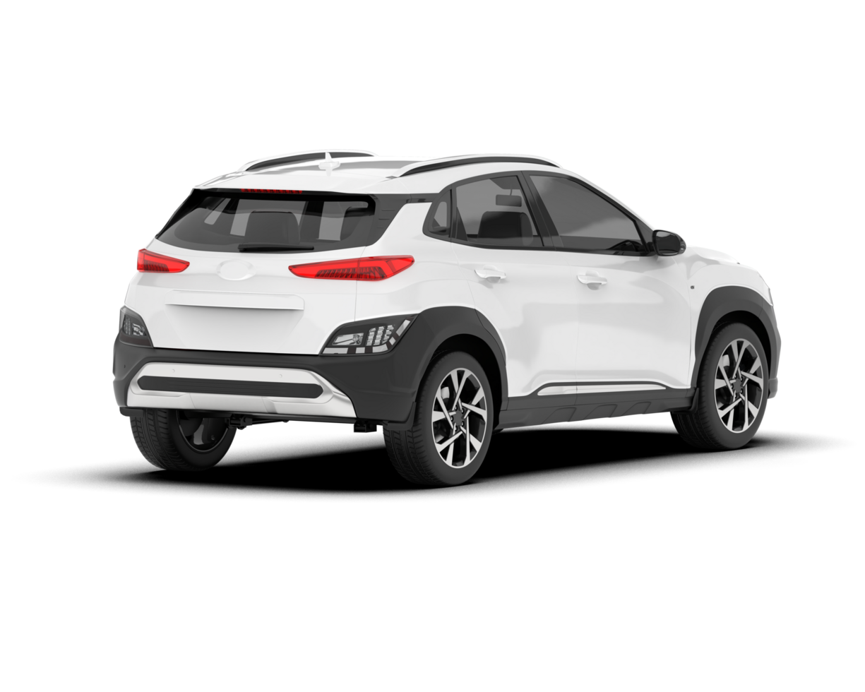 White SUV on transparent background. 3d rendering - illustration png
