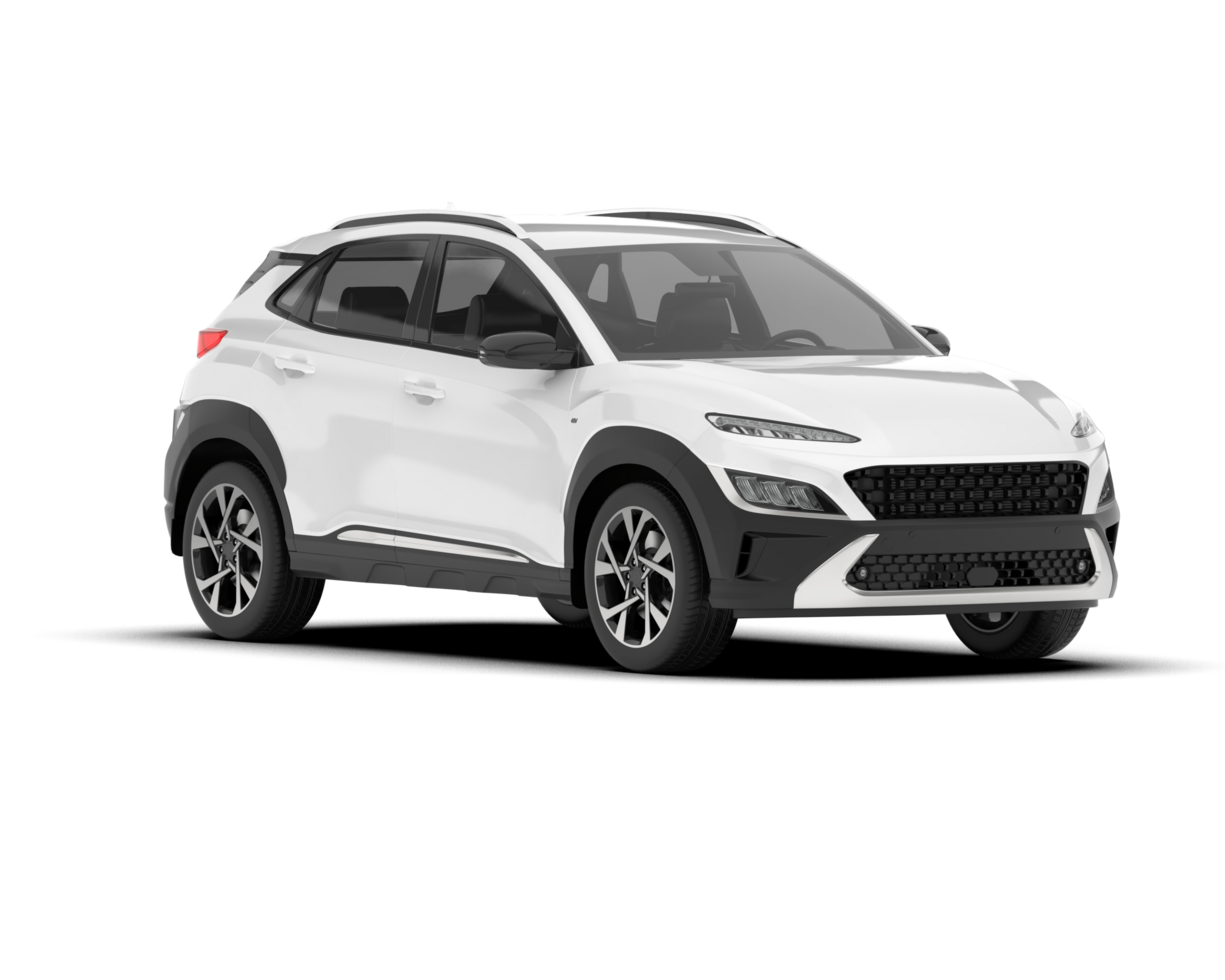 White SUV on transparent background. 3d rendering - illustration png