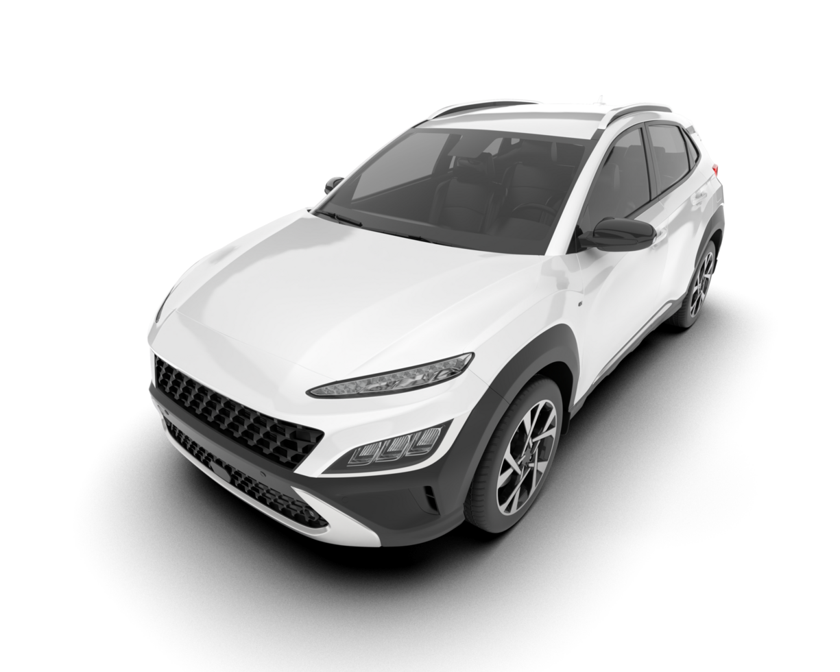 White SUV on transparent background. 3d rendering - illustration png