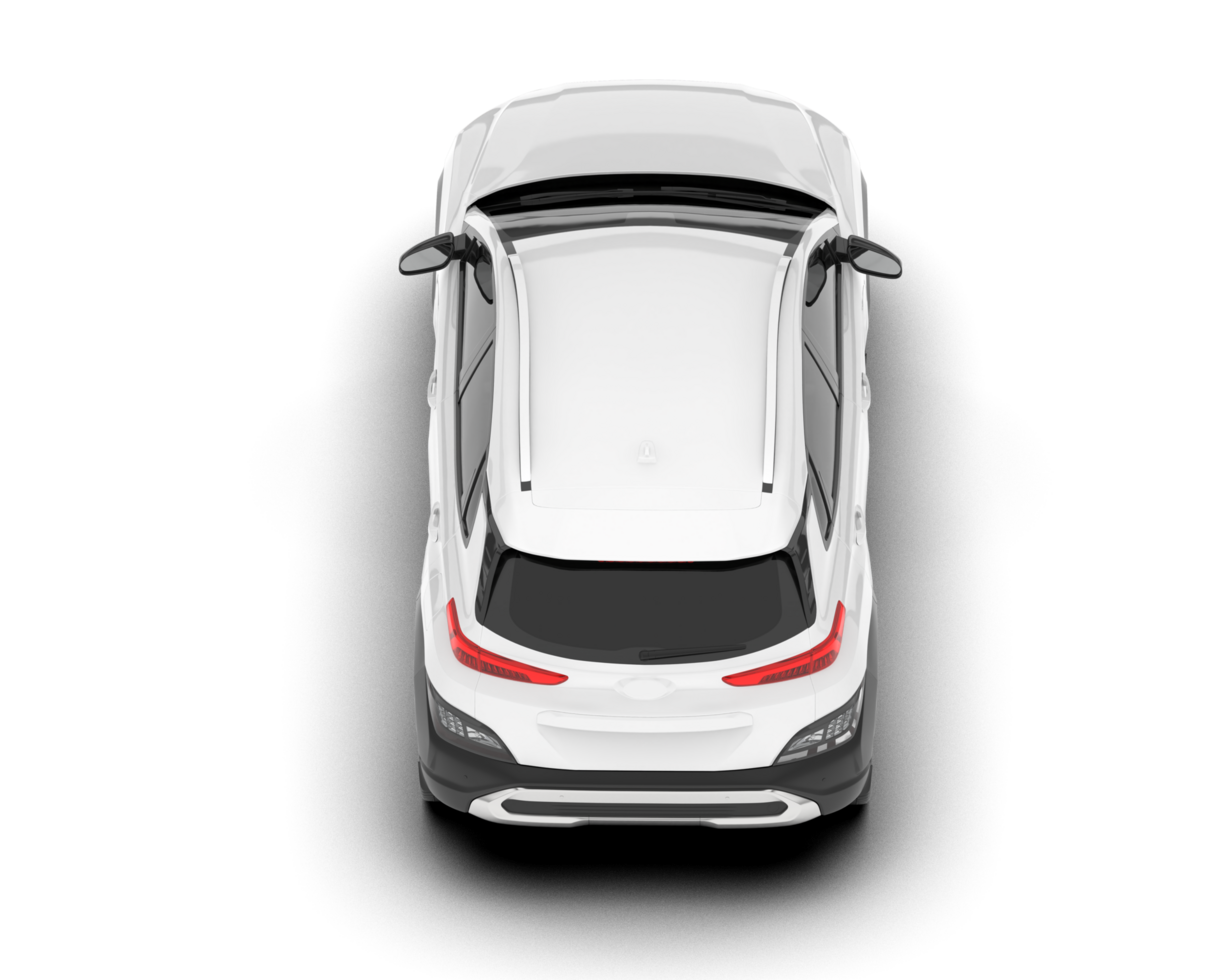 White SUV on transparent background. 3d rendering - illustration png