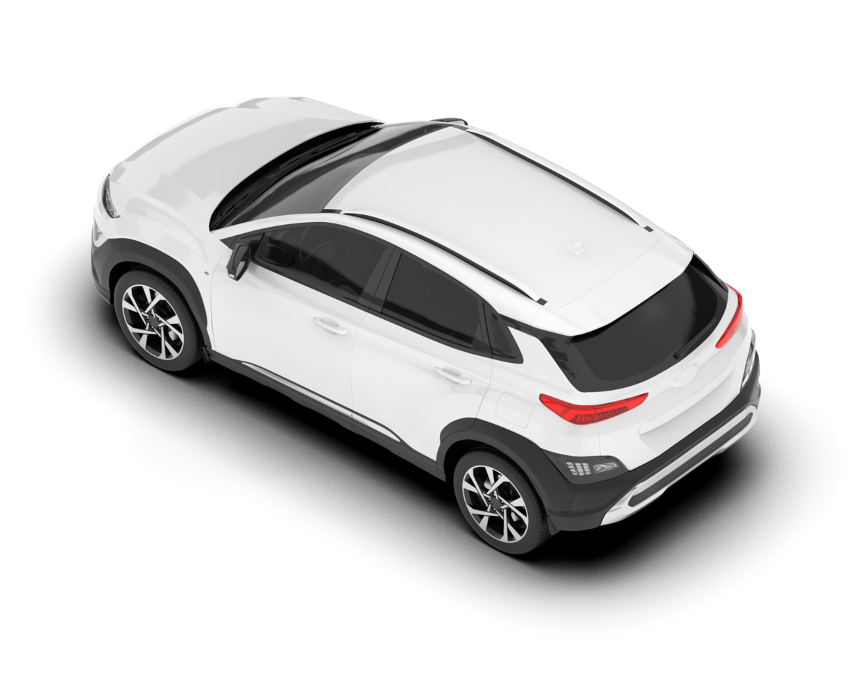 White SUV on transparent background. 3d rendering - illustration png