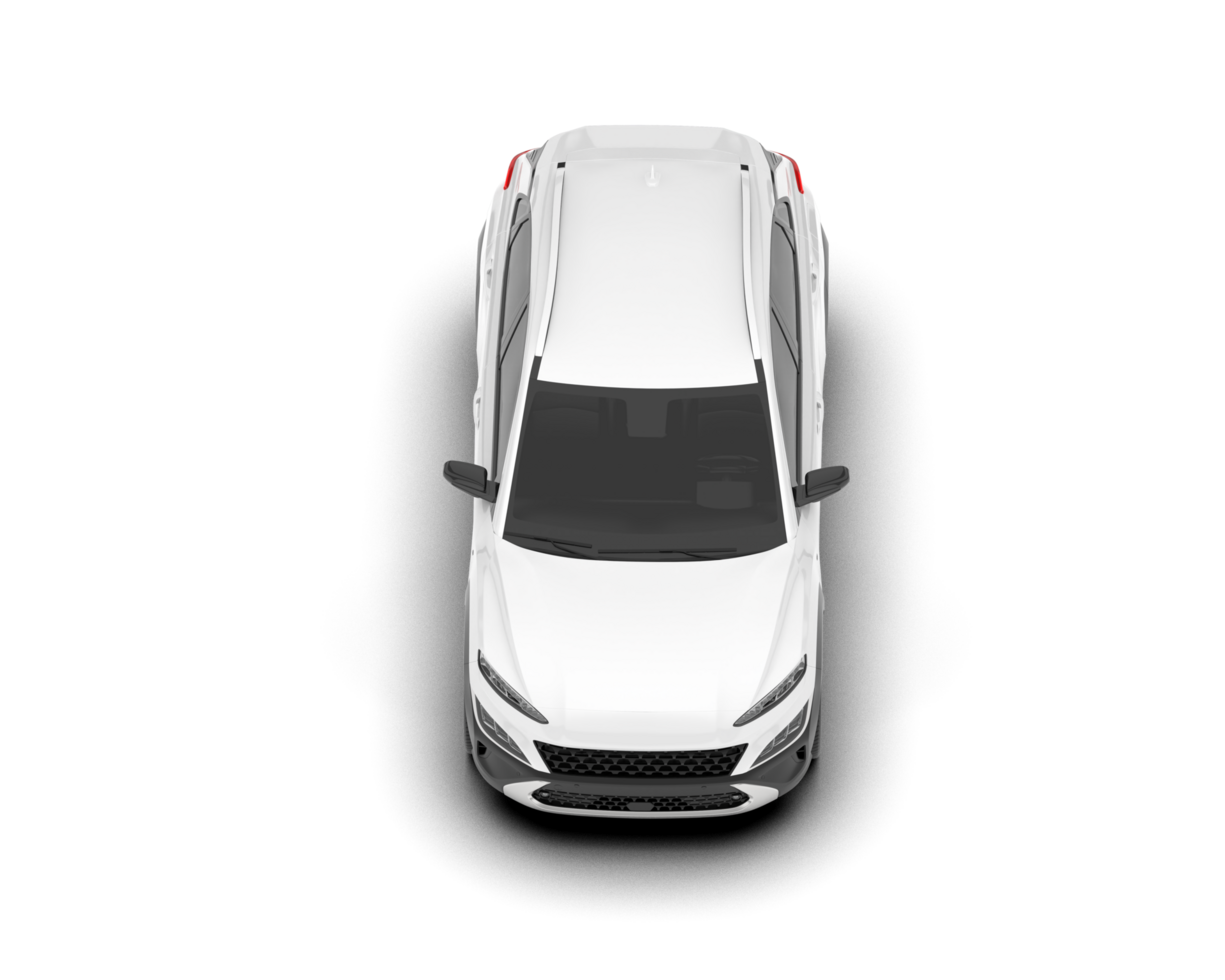 White SUV on transparent background. 3d rendering - illustration png