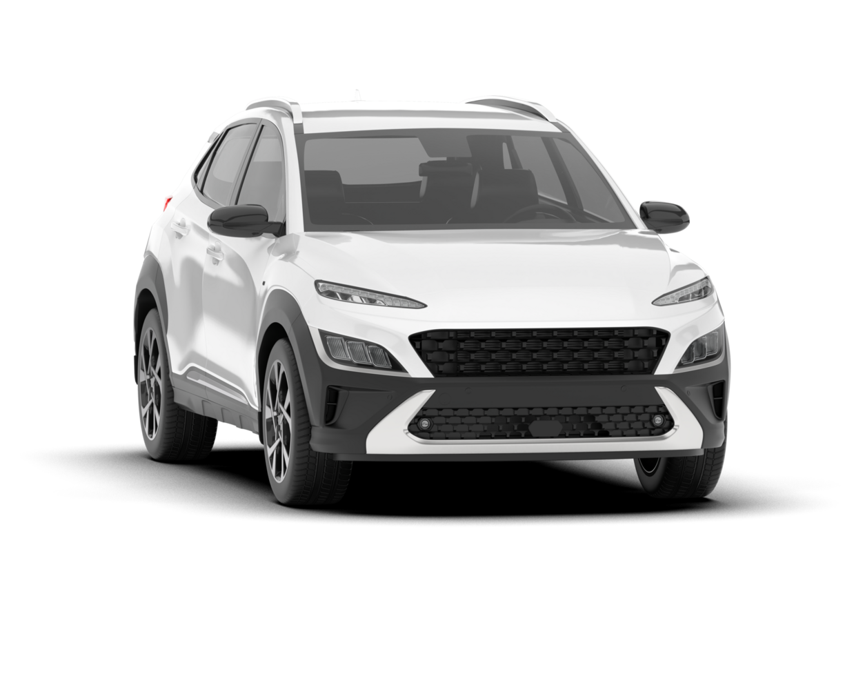 White SUV on transparent background. 3d rendering - illustration png
