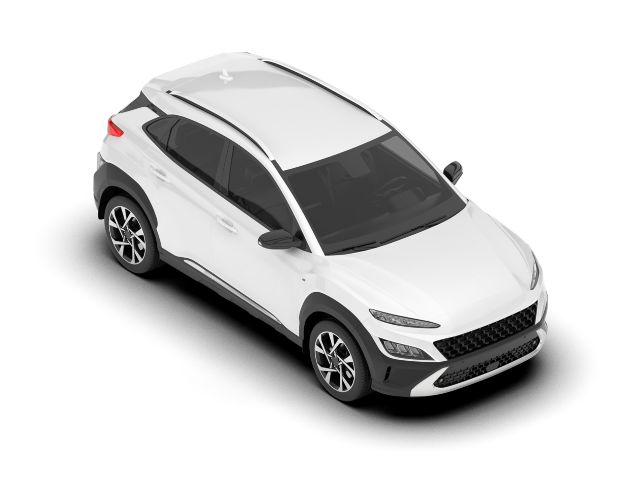 White SUV on transparent background. 3d rendering - illustration png